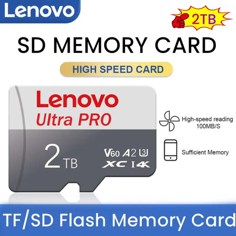 Lenovo การ์ดหน่วยความจำความเร็วสูงของแท้2TB 512GB 256GB GB การ์ด Micro TF SD การ์ดหน่วยความจำ SD 1TB สำหรับกล้อง Nintendo SWITCH