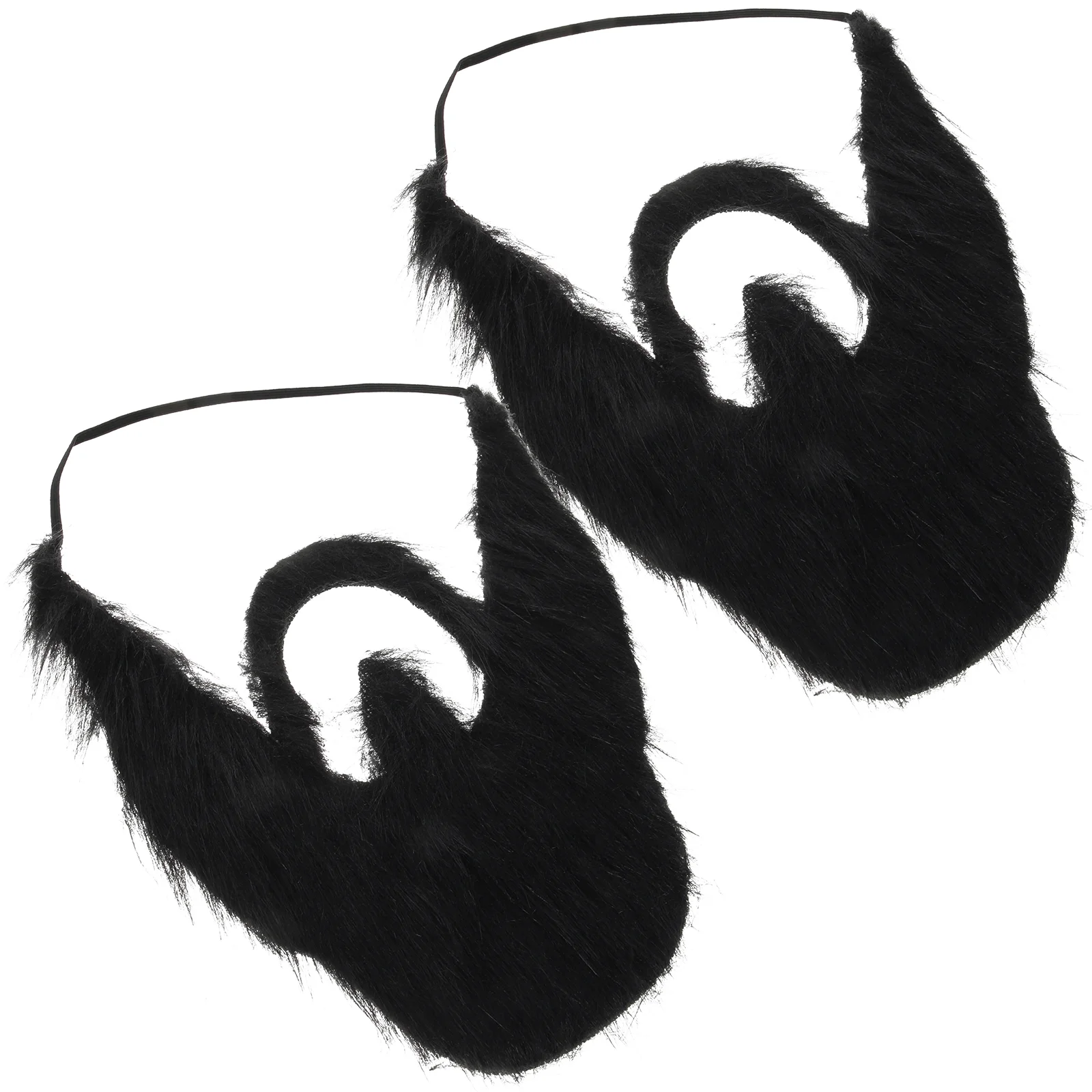 2 Pcs Whiskers Funny Wigs for Men Beards and Fake Handlebar Mustache Halloween Cosplay False Clothing