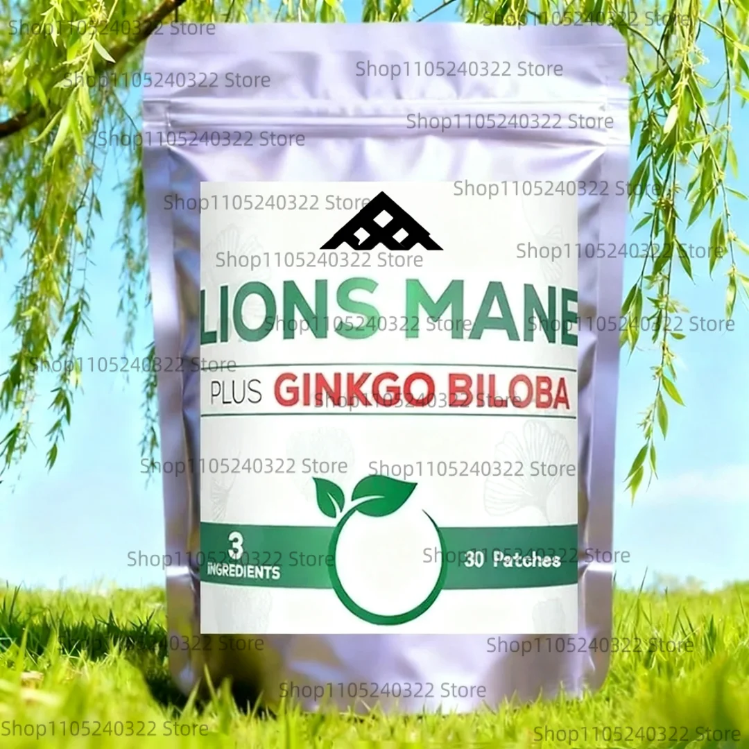 Lion Mane and Ginkgo Leaf Supplement -30 Patches - Provides Extra Strength for A Peaceful Mind, Immune System, and Focus