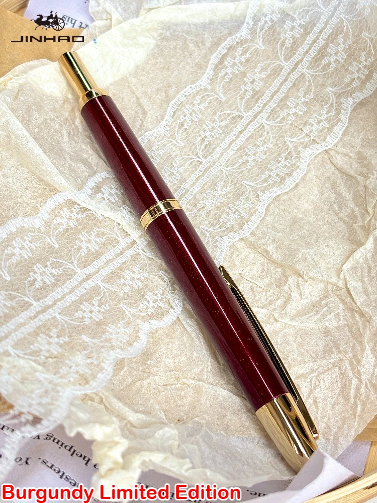 Burgundy Edycja Limitowana!!! Pióro wieczne JINHAO 20 z mechanizmem wciskowym, konwerter atramentu do pisania, PK A1 10, artykuły papiernicze, przybory szkolne — zdjęcie produktu 2