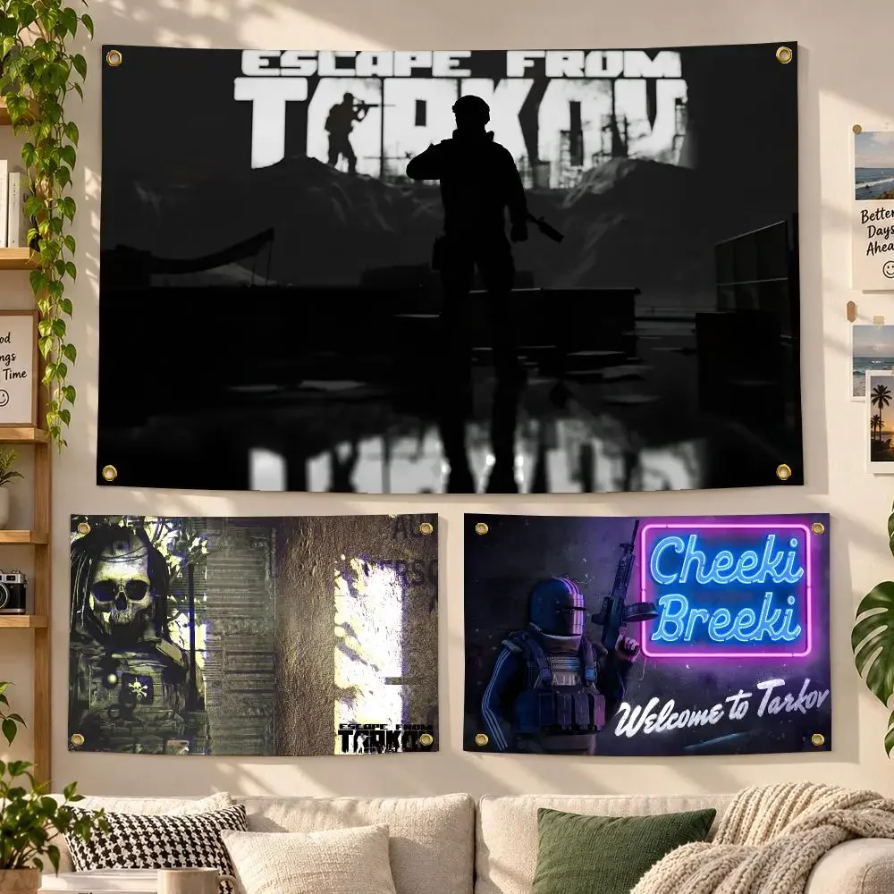 Game Escape from Tarkov Extraction Flags Personalized Banner Flag Room Dorm Camping Picnic Garage Bar Outdoor Wall Decor