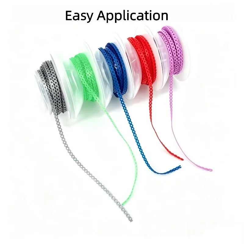 Orthodontic Power Chain Colored High Elastic Short Long Continuous Elastic for Dental Braces Orthodontic Supplies Clinic