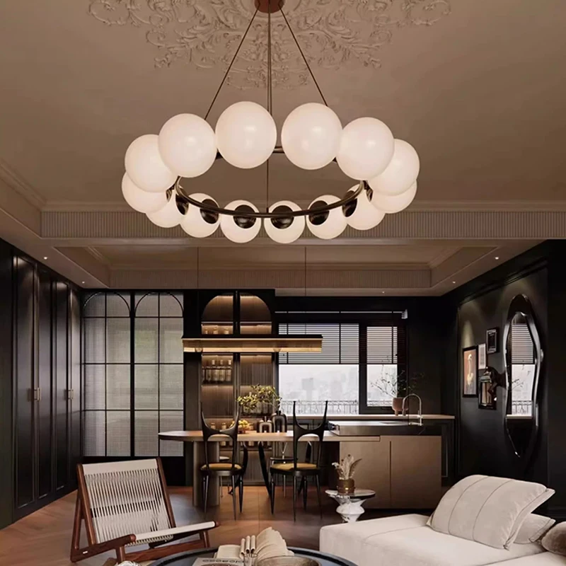 

Nordic Glass Ball Home Decor Chandelier for Living Dining Room Pendant Lamp Indoor Lighting Ceiling Lamp Hanging Lusters Fixture