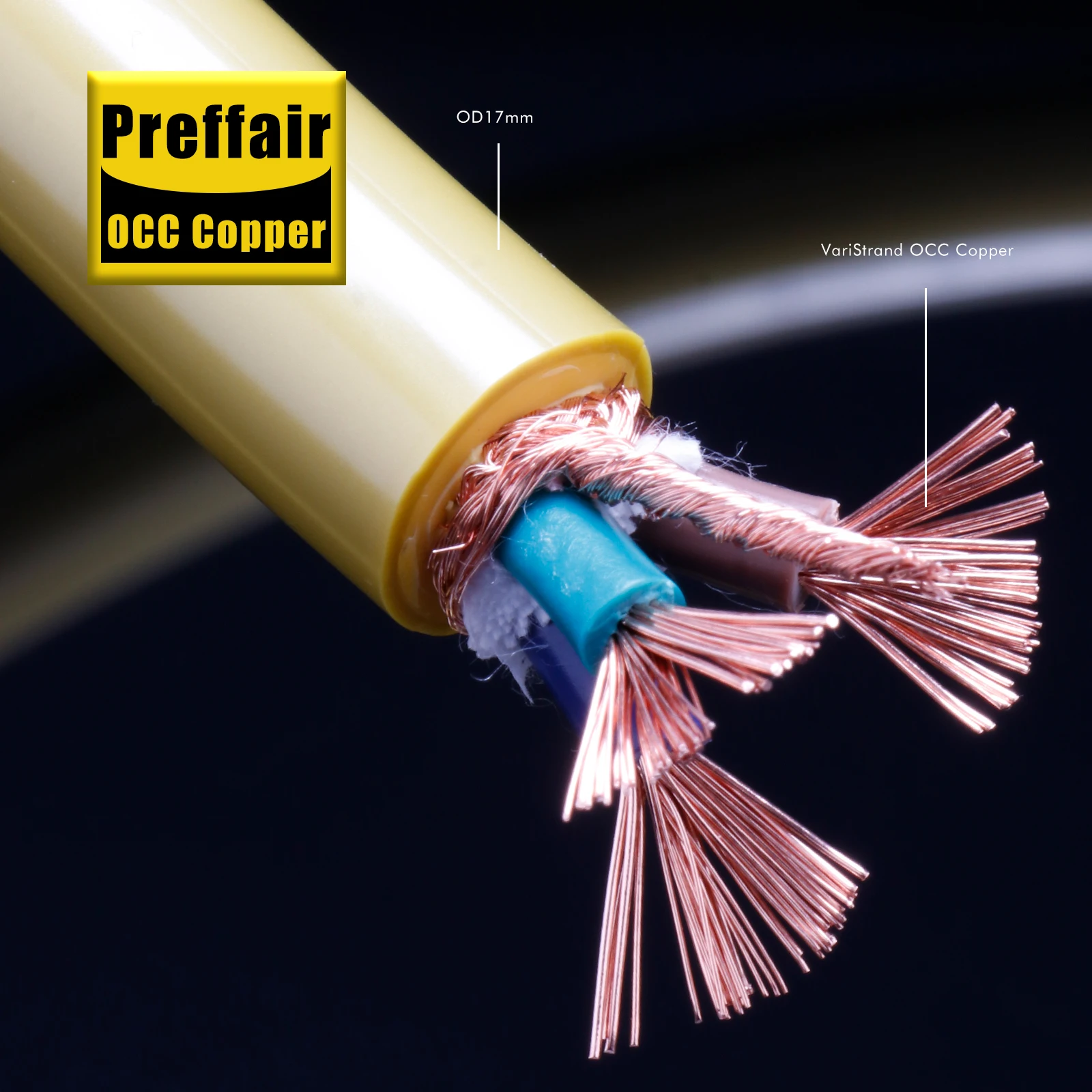 Preffair D527 OCC Copper 11AWG Hifi Audio Power Bulk Cable For DIY CD Player AMP Turntable 4Square Power Cord