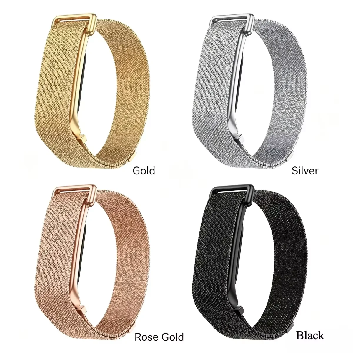 Google Fitbit Air Strap Stainless Steel Milanese Metal Watch Straps Adjustable Comfortable Replacement Bracelet for Smartwatch