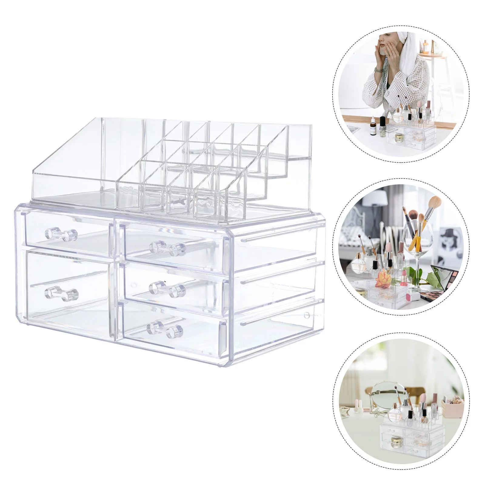 

Storage Box 5 Drawers Desktop ganizer For Makeup Jewerly Compact Cotton Swabs Lipstick Container Small Size Dressing
