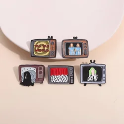 Retro TV Brooch Horror Movie Series Enamel Pins Punk Gothic Television Badges Lapel Backpack Brooches Jewelry Gifts Wholesale
