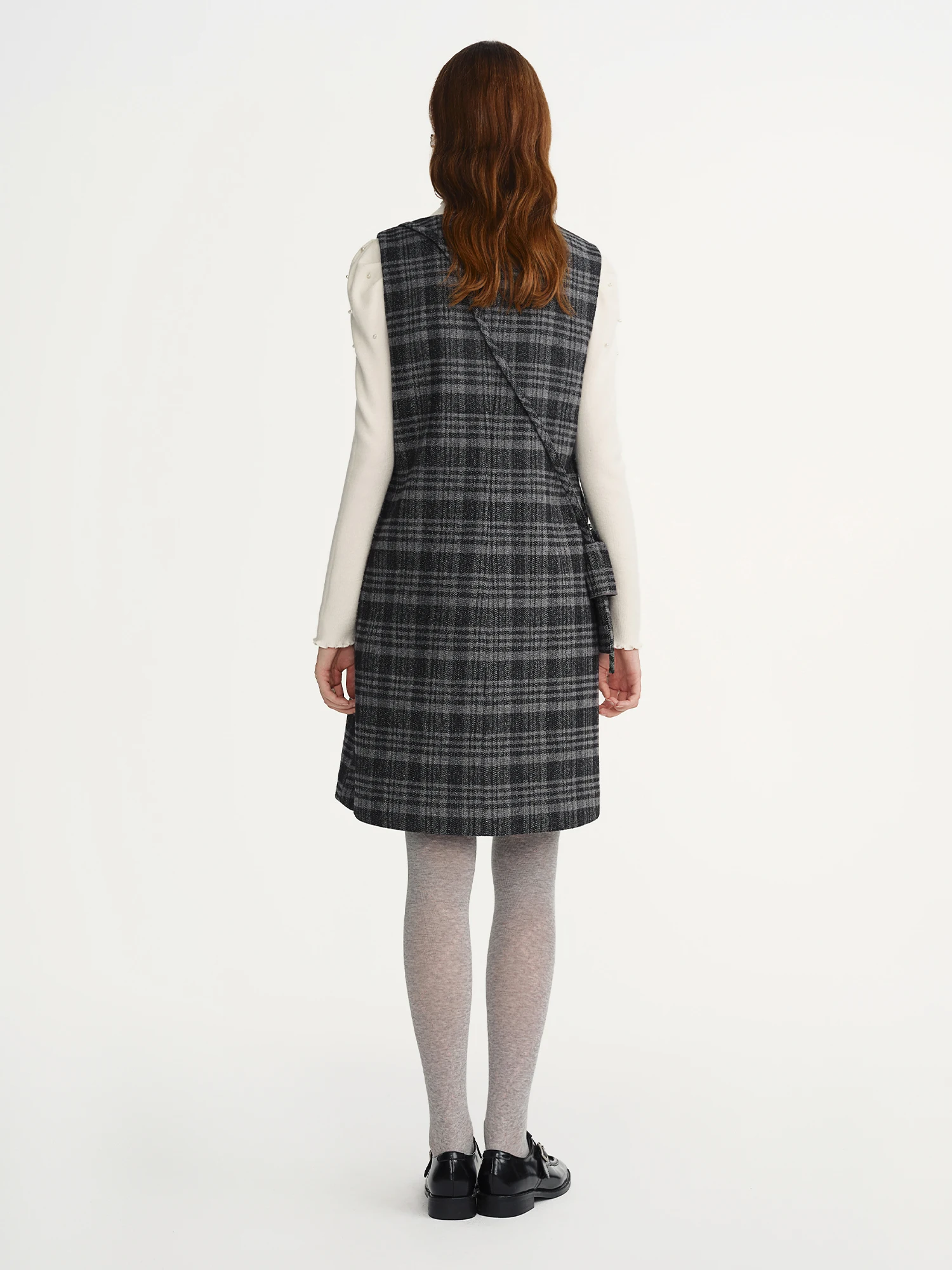 DUSHU حجم كبير المرأة الأخضر ملاحظات حقيبة كروسبودي مزين منقوشة سترة فستان 2025 شتاء جديد وصول فقط سترة فساتين مع حقيبة #4