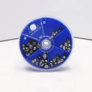 205pcs Fishing Lead Sinker Set Split Shot bite Lead Weight Fishing Tackle Carp Fishing Sinker Open Lead Pendant With Blue Box
