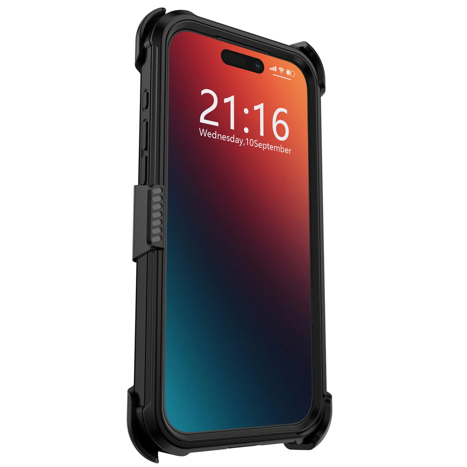 Funda negra para iPhone 17/17 Air/17 Pro/17 Pro Max, resistente, a prueba de golpes, protectora híbrida resistente de 2 capas con Clip