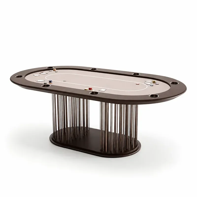 Italian Light Luxury High End Texas Poker Table Custom Minimalist Oval Home Chess And Card Table