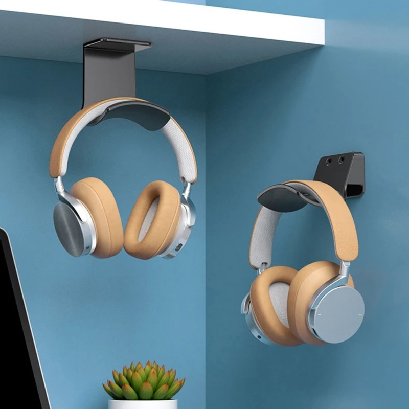 Wall Mount Headphones Stand Holder Space Saving Headphones Hanger Holder Under Desk Hook, Easy to Set Up Clamps Hanger