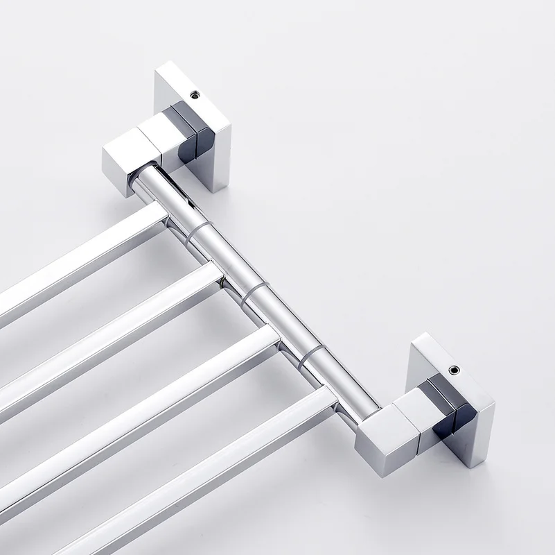 2/4 Swivel Towel Bars Hanger Stainless Steel Rotatable Bathrobe Towel Rack Holder Wall Mounted Bathroom Hardware