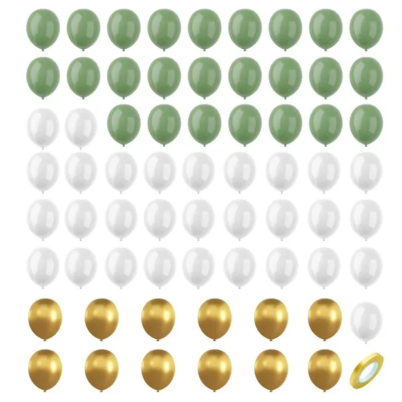 

Воздушные шары HOTB72A цвета шалфейно-зеленого и золотого, 67 шт., 12 дюймов, для дня рождения, свадьбы, в цветах шалфейно-зеленый, золотой и белый.