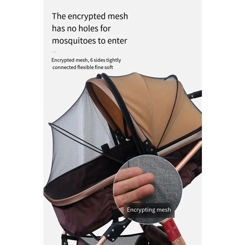 New Dual Zipper Pushchair Mosquito Net Folding Black Mosquito Net Insect Shield Net Mesh Summer