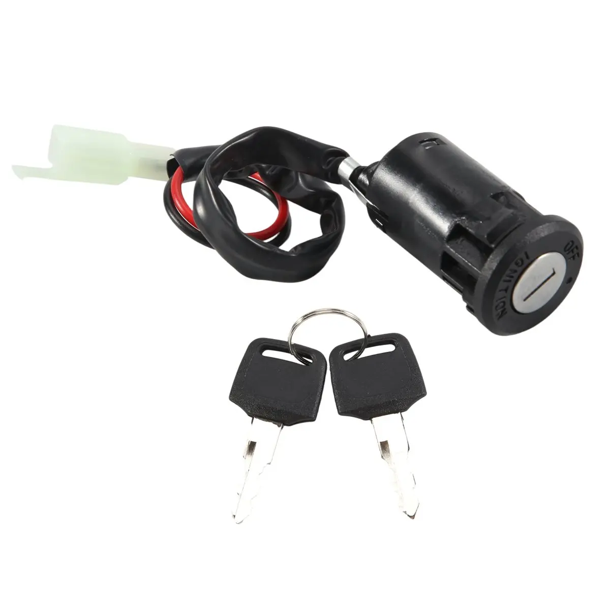 A02G 1 Set ATV Ignition Key Switch Universal 2 Wires Ignition Keys Start Switch Lock Key for ATV Go Kart Scooter Motorcycle