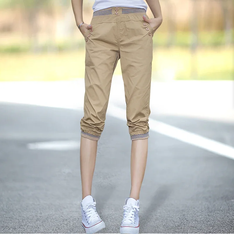 سبعة أجزاء السراويل امرأة هارين السراويل سهلة الحركة السراويل النساء تلميذة ملزمة أقدام السراويل وقت الفراغ السراويل Sweatpants #3