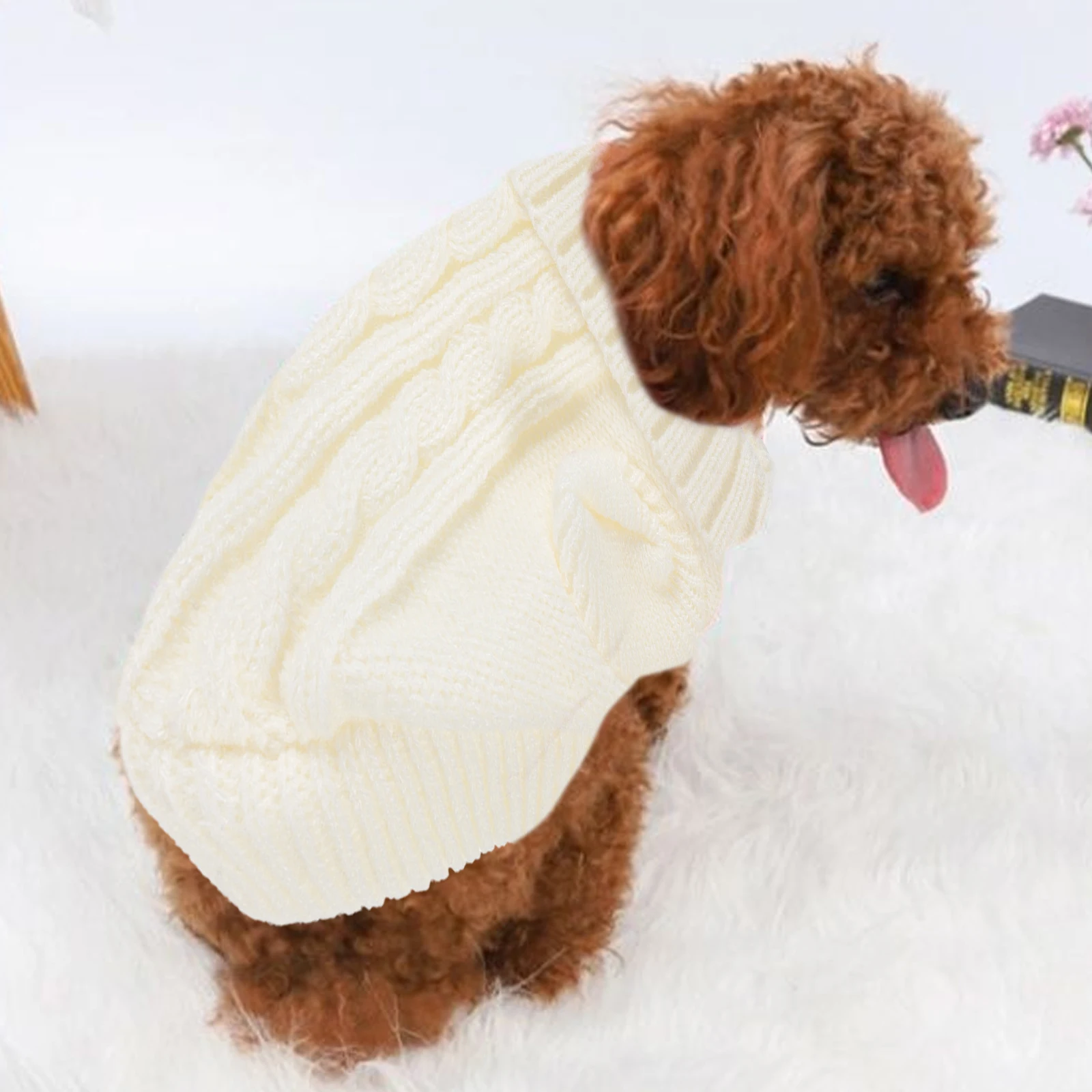 

Small Dog Sweater Pet Warm Winter Clothes Thick Cozy Puppy Sweater Comfortable Decorative Dog Clothing Outdoor Pet Clothes