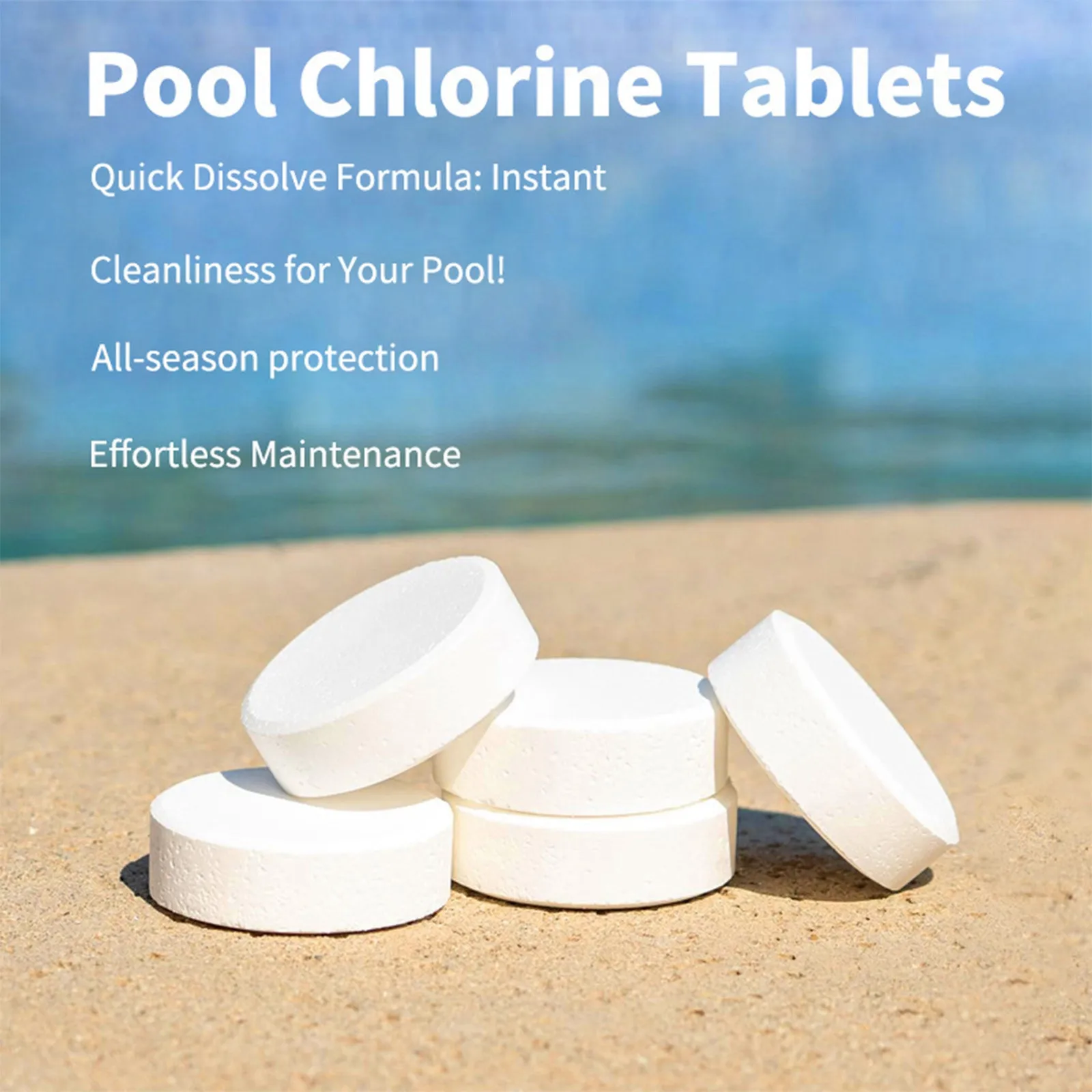 24Pcs/Bottle Tablet Chlorine Bromine Tablets Cleaner Swimming Spa Household Pool Cleaning Supplies Swimming Pool Chlorines