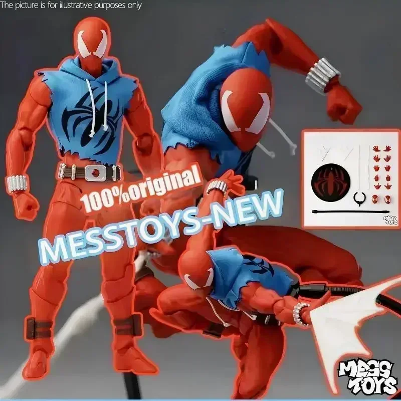 

Hot New Mess Toys Scarlet Hero Scarlet Spider Man Messtoys Spiderman Anime Action Figure Figurine Statue Model Gifts Kids Toys