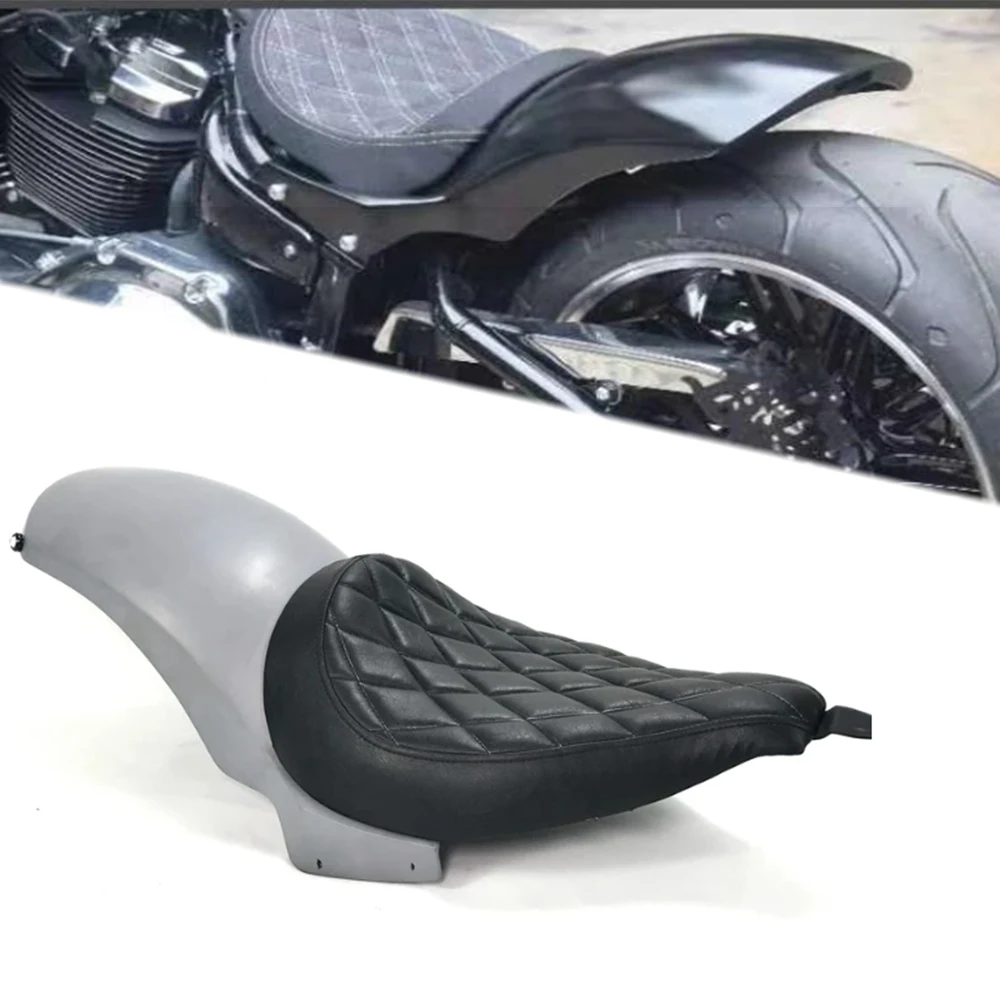 Motorcycle fender plus leather seat cushion For Harley Fat Boy breakout 2018-2021