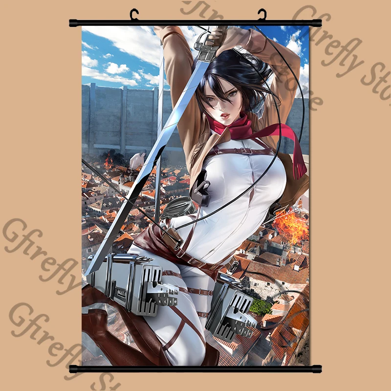 

Attack on Titan Hang A Picture Scroll Roll Poster Decorative Painting Background Wall Anime Mikasa.Ackerman Ambitus Wallpaper