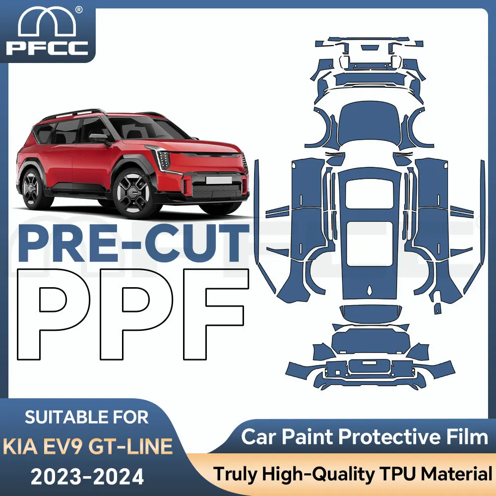 

Car Accessories For KIA EV9 GT-line 2023 2024 TPU Precut Paint Protection Film Full Vehicle Anti-Scratch Exterior PPF 8.5mil