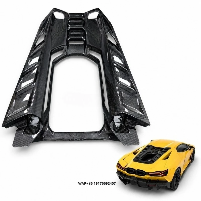 For Revuelto  OEM Style Dry Carbon Fiber Rear Engine Deck Lid Cover V12 Hybrid Heat Resistant Exterior Trim