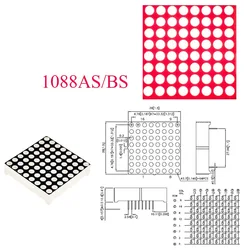 10pcs/bag LED Dot Matrix Display 16pin 8x8 3mm Red common cathod Common Anode For Arduiino AVR #1088BS/AS