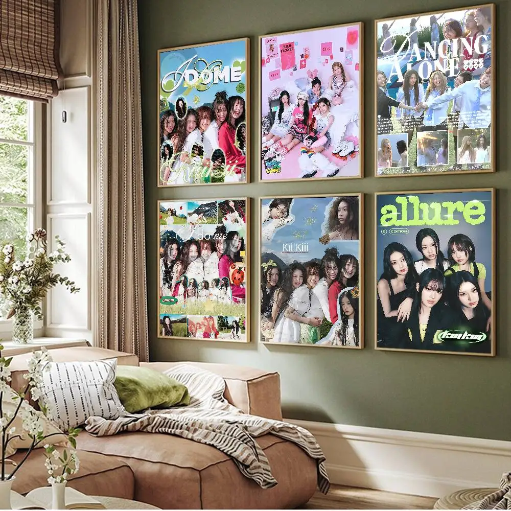 Nouveau KPOP groupe k-kiiiKiii papier blanc affiche papier imperméable autocollant café maison Bar esthétique Art peinture murale