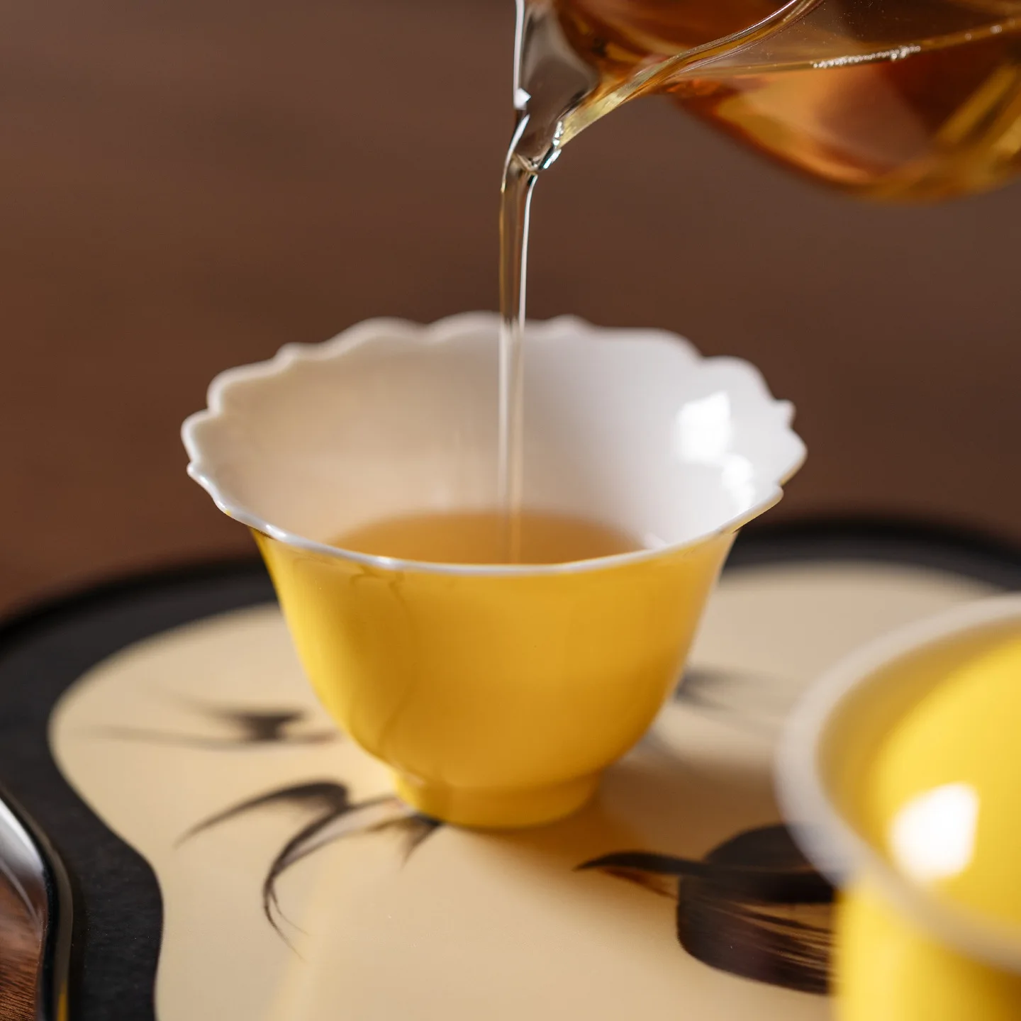 Handmade Ceramic Flower-Edged Tea Cup, Large Household Tea Cup, Kung Fu Tea  cup Single Cup  Чайная чашка