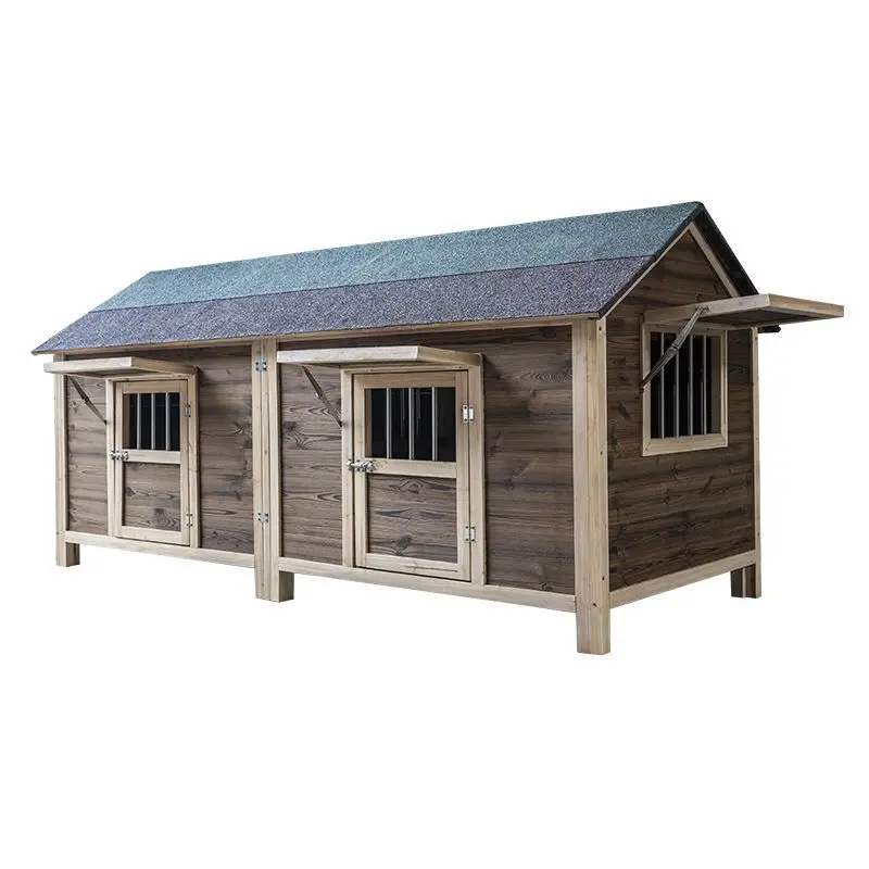 Outdoor warm and rainproof four-season universal dog cage outdoor kennel summer villa small medium and large dog solid wood