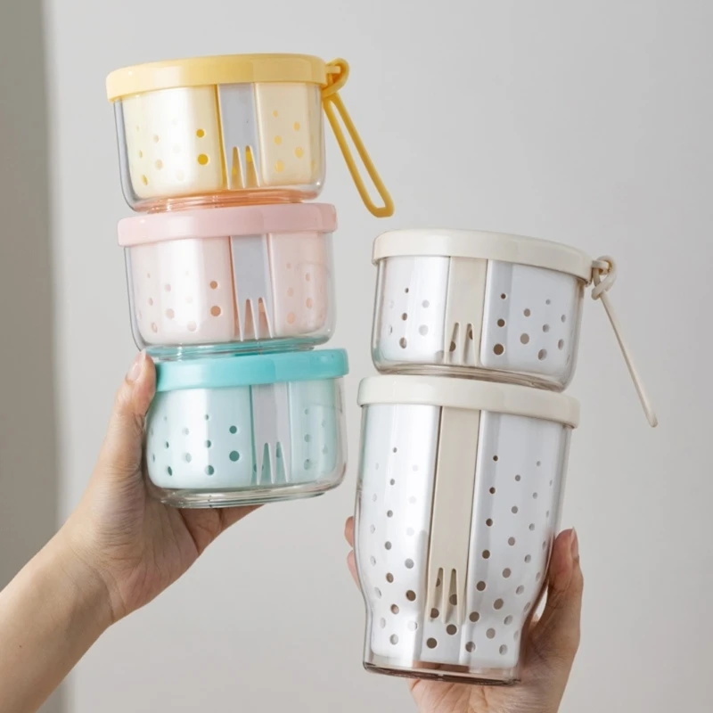 Practical Container With Integrated Colander Keep Ingredient Separated And Freshness Convenient For Active Lifestyles