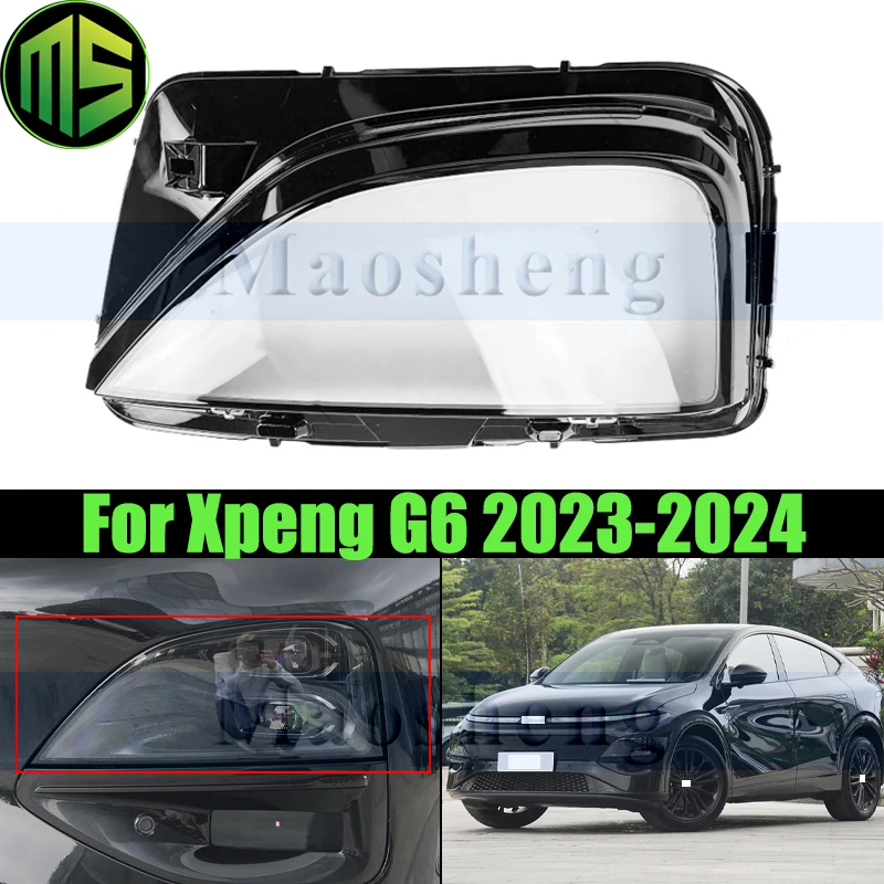 

Maosheng Front Bumper Headlight Cover Shell Shade Glass For Xpeng G6 2023-2024 Head Light Lampshade Transparent