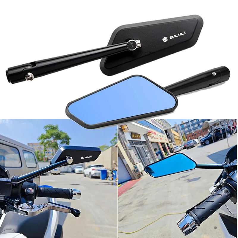 2Pcs/Pair Aluminum Motorcycle Rearview Mirror small Back Side Convex Mirror For Bajaj Pulsar 125 150 180 RS200 NS200 NS160