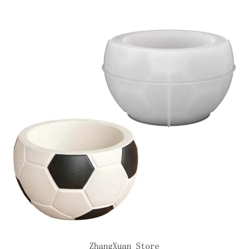 Fußball-Kerzenbecher-Silikonformen, lebensmittelechtes Silikon für die Herstellung von Kerze, Seife, dekorativer Blumentopf – Detail 3