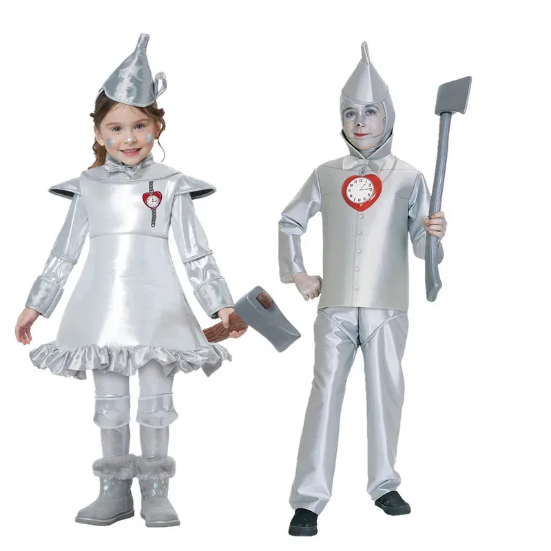 

Boy Girls Halloween Tin Man Costume Halloween Purim Wizard Of Oz Scarecrow Book Week Children Birthday Gift Party Fancy Dress