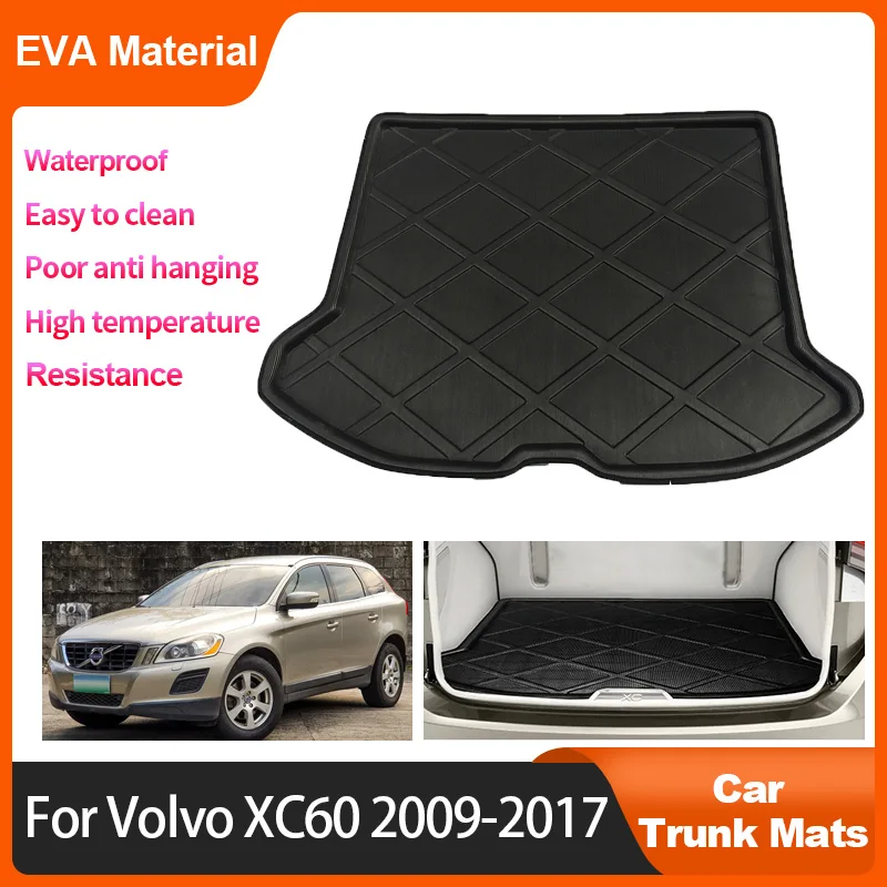 

Для Volvo XC60 60 2009-2017 2010 2012 2014 2016 Коврики в багажник автомобиля Водонепроницаемая подкладка для багажника Коврик для хранения автомобильных аксессуаров