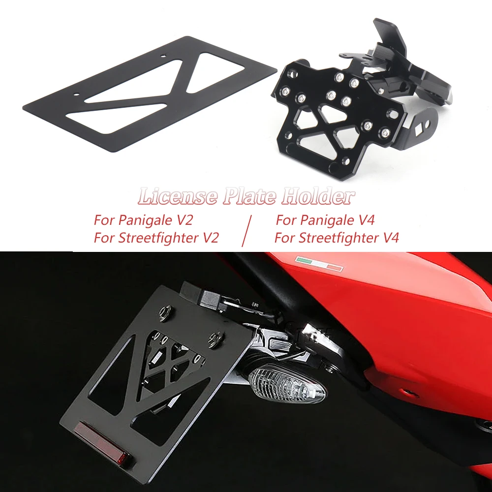 

New Streetfighter V4 V2 Motorcycle License Plate Holder Fender Eliminator Registration Bracket Kit For Ducati Panigale V2 V4