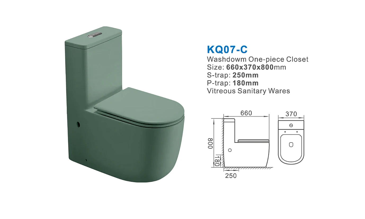 Hot Sale Modern Design Matt Green Color One-Piece Ceramic Toilet Set Round Bowl Water Closet Tornado Flushing for Bathroom