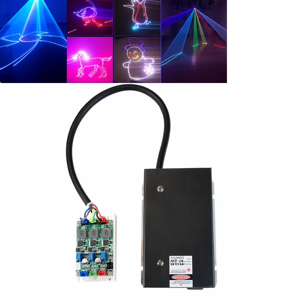 RGB 8W/10W/15W Color Laser Module 638nm+520nm+445nm Red/Green/Blue Stage Lamp Lights TTL / Analoge Modulation