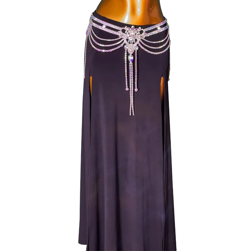 맞춤형 벨리댄스 의상 허리 체인 액세서리 태슬 핫스탬핑 다이아몬드 YL211