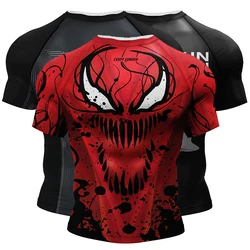 New Sports BJJ Boxing MMA T-shirt  Short Sleeve Rashguard For Men MMA Shirts 3D Kickboxing Rash Guard Compression Gym Clothing