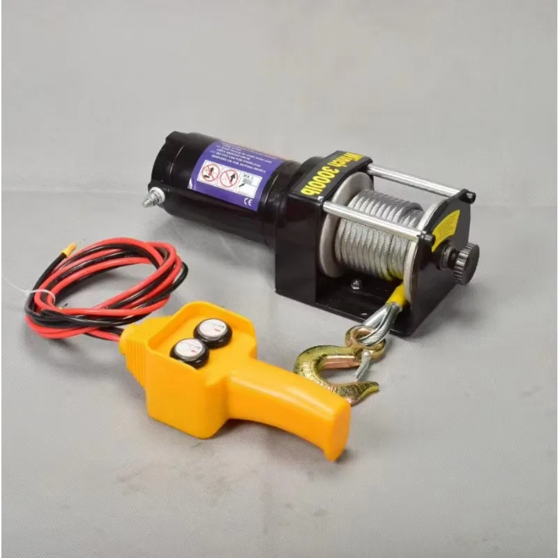 Hot Sale12V/24 Electric Winch With Synthetic Rope Wire Rope Cables and With the Remote Control