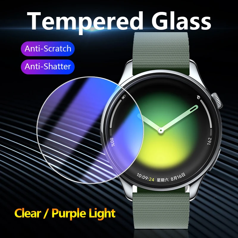 

Для Xiaomi Watch 5 Watch5 Ultra Clear/Anti Purple Light 2.5D 9H Защитная пленка из закаленного стекла для экрана