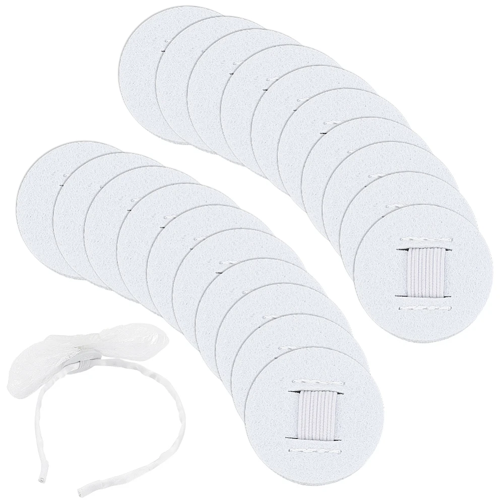 20Pcs 1.4inch Hair Band Pad White Headband Decoration AccessoriesBump It Up Volume Hair Base Styling Insert Tool for Making Tea