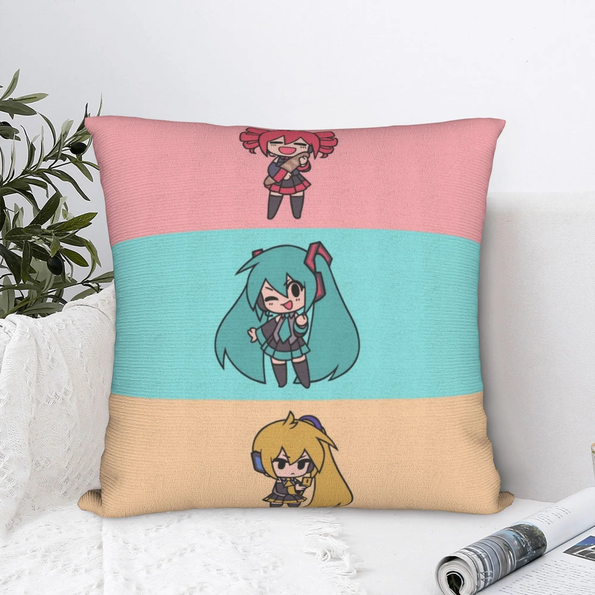 Hatsuned Mikues  Cushion Cover  Voice Anime Velvet Luxury Pillow Home Decoration