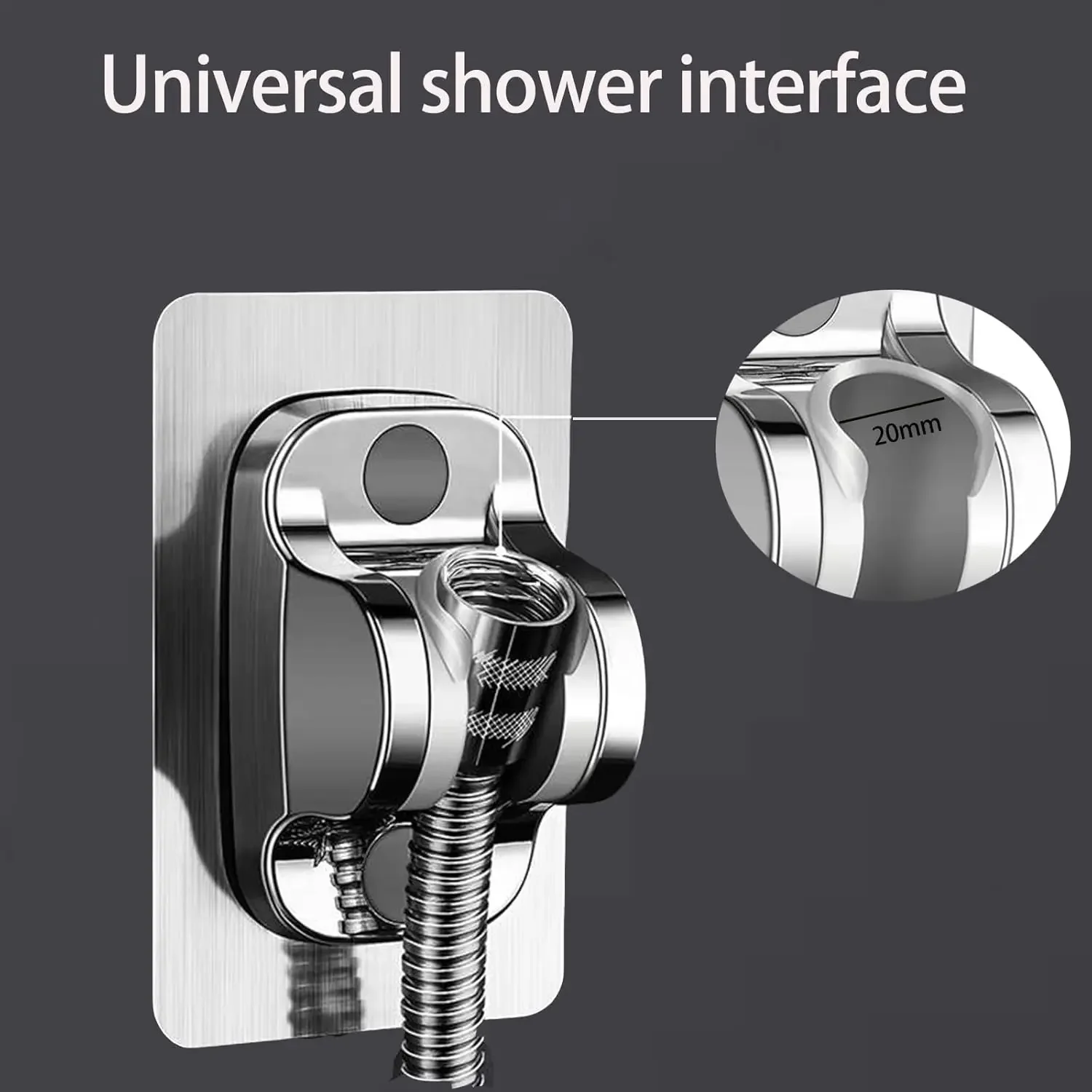 Universal Showerhead Holder Bracket Wall Mounted Punch Free Household Adjustable Shower Self Adhesive Bathroom Accessories