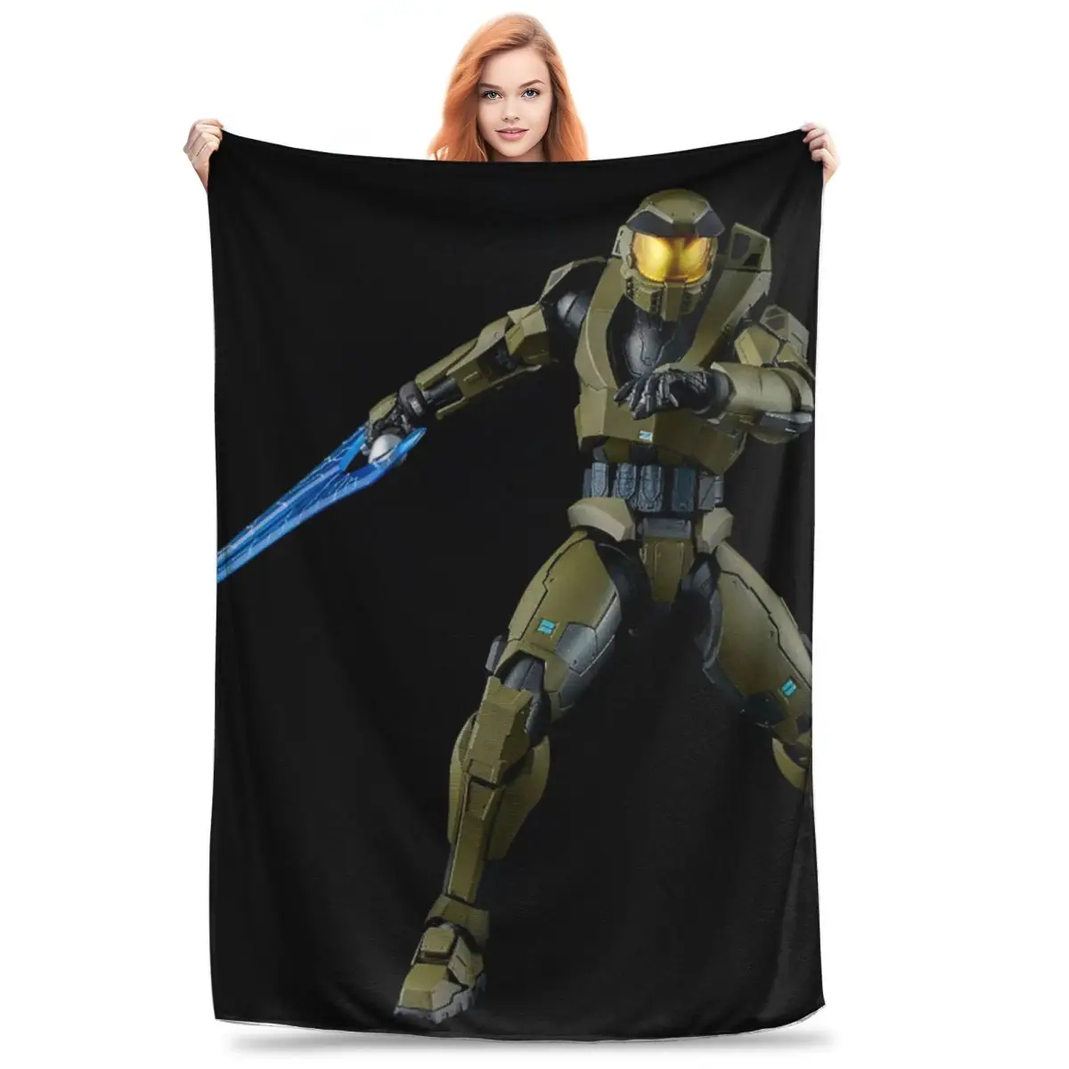 Master Chief  Blankets Fleece Breathable Sofa Throw Blankets For Home Bedroom Outdoor Throws Bedspread Quilt