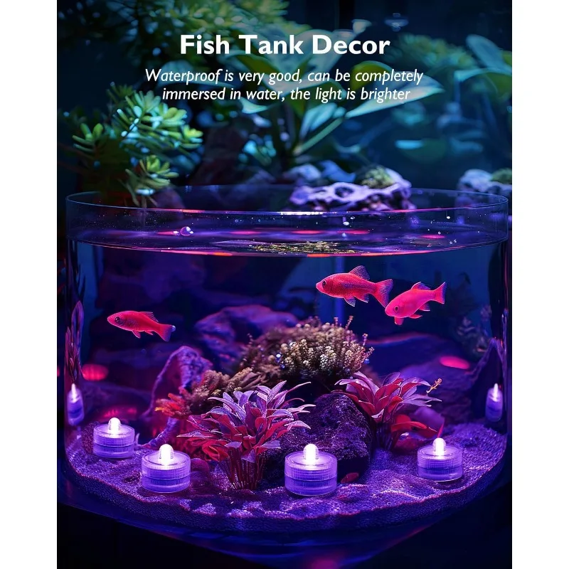 LED Flameless Candle Light Waterproof Underwater Submersible Pool LED Light for Fish Tank Vase Wedding Party Decoration